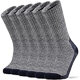 Ortis Men's Cotton Cushion Crew Socks Moisture Wicking Breathable Thick Warm Thermal for Athletic Heavy Duty Work Boot
