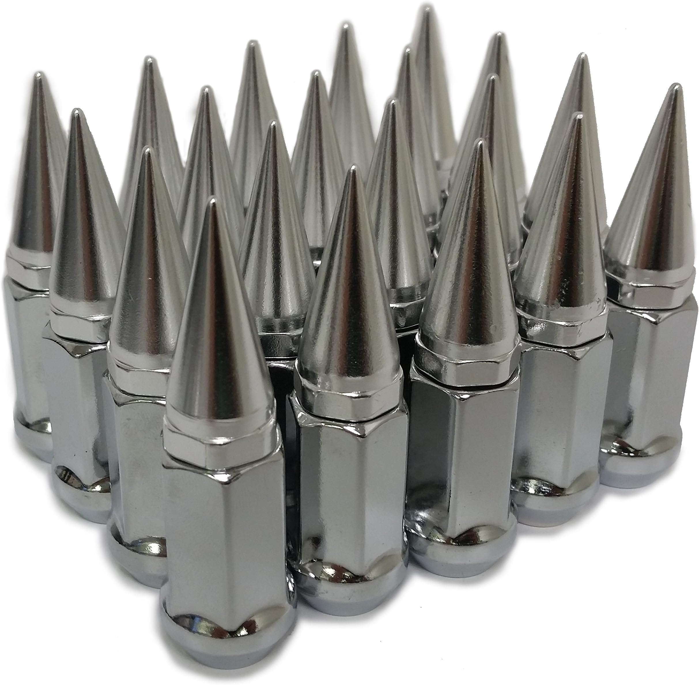 20 Chrome Spiked Extended Lug Nuts 12x1.5 Spike Lug Nuts