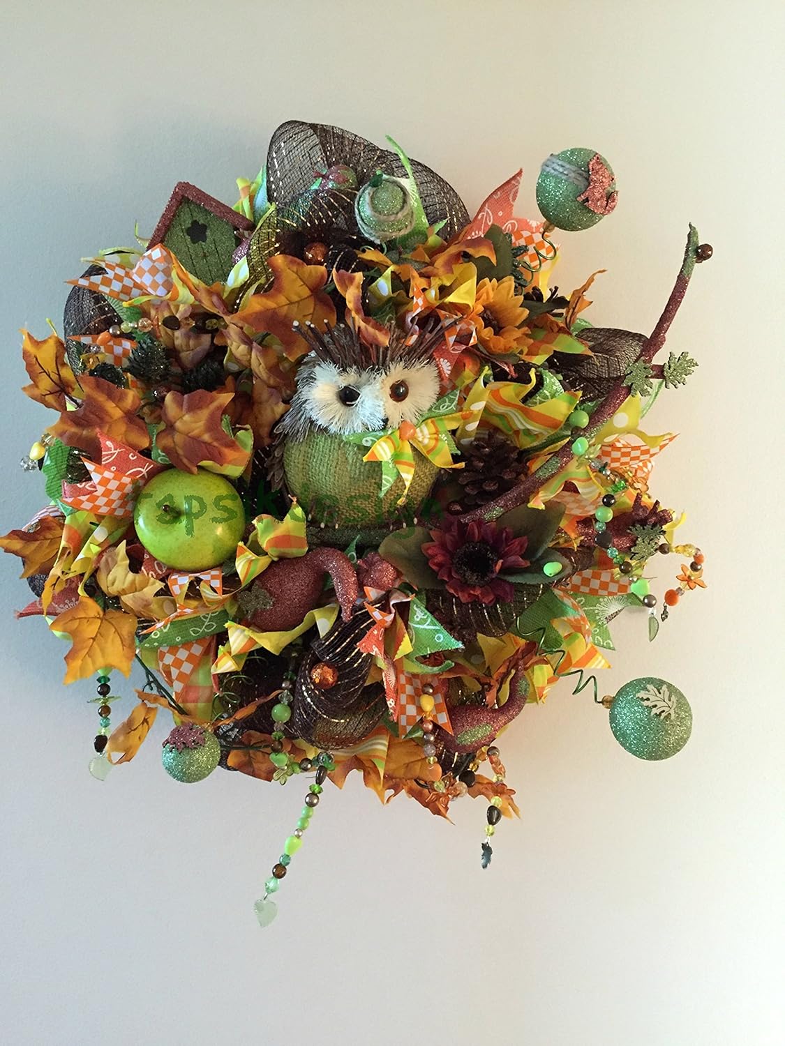 Amazon Com Colorfull Fall Wreath Thanksgiving Wreath With Owl