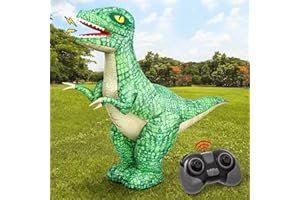 Jovow 2.4GHZ Remote Control Inflatable Dinosaur Toy for Kids,Electric Toy Dinosaur with 360°Rotation,Forward & Backward,Rechargeable Walking Dinosaur Toy for Boys Kids Age 6-8 8-12 Birthday Gifts