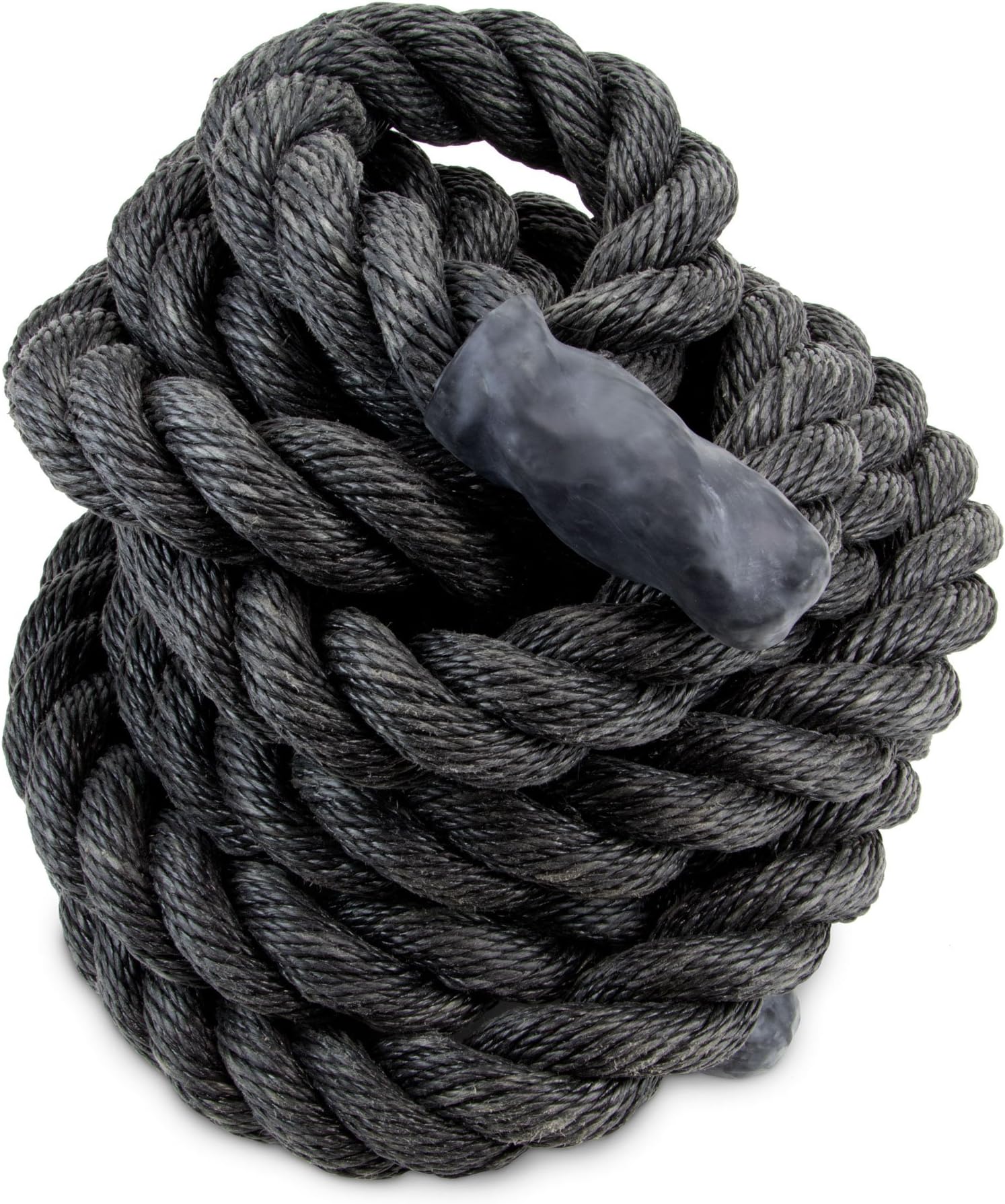 Crown Sporting Goods XL Battle Ropes – 2.5" Thick Durable Poly Dacron Rope with Rubber Grips, Wide 8" Circumference Training Rope, Fitness Equipment for Home, Office, Professional Gyms