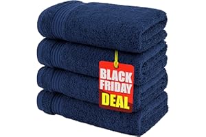 American Veteran Towel, Hand Towels for Bathroom Set of 4, 100% Cotton Turkish Hand Towel Sets, Soft Hand Face Towels, Navy Blue Hand Towels