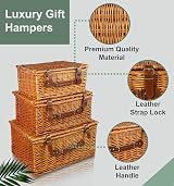 Wickerfield Large Honey Wicker Gift Basket with Lid & Handle - Picnic Hamper view 8