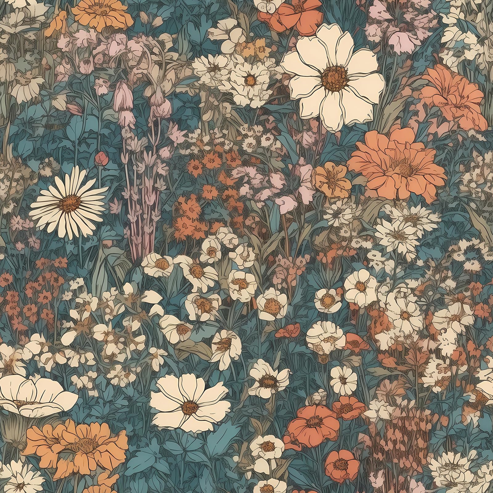 Photo 1 of Livelynine Vintage Dark Floral Wallpaper Peel and Stick Retro Flower Wallpaper Removable Antique Floral Contact Paper Adhesive Colorful Flowers Ditsy Botanical Garden Accent Wall Art Vinyl 17.5x78.8"