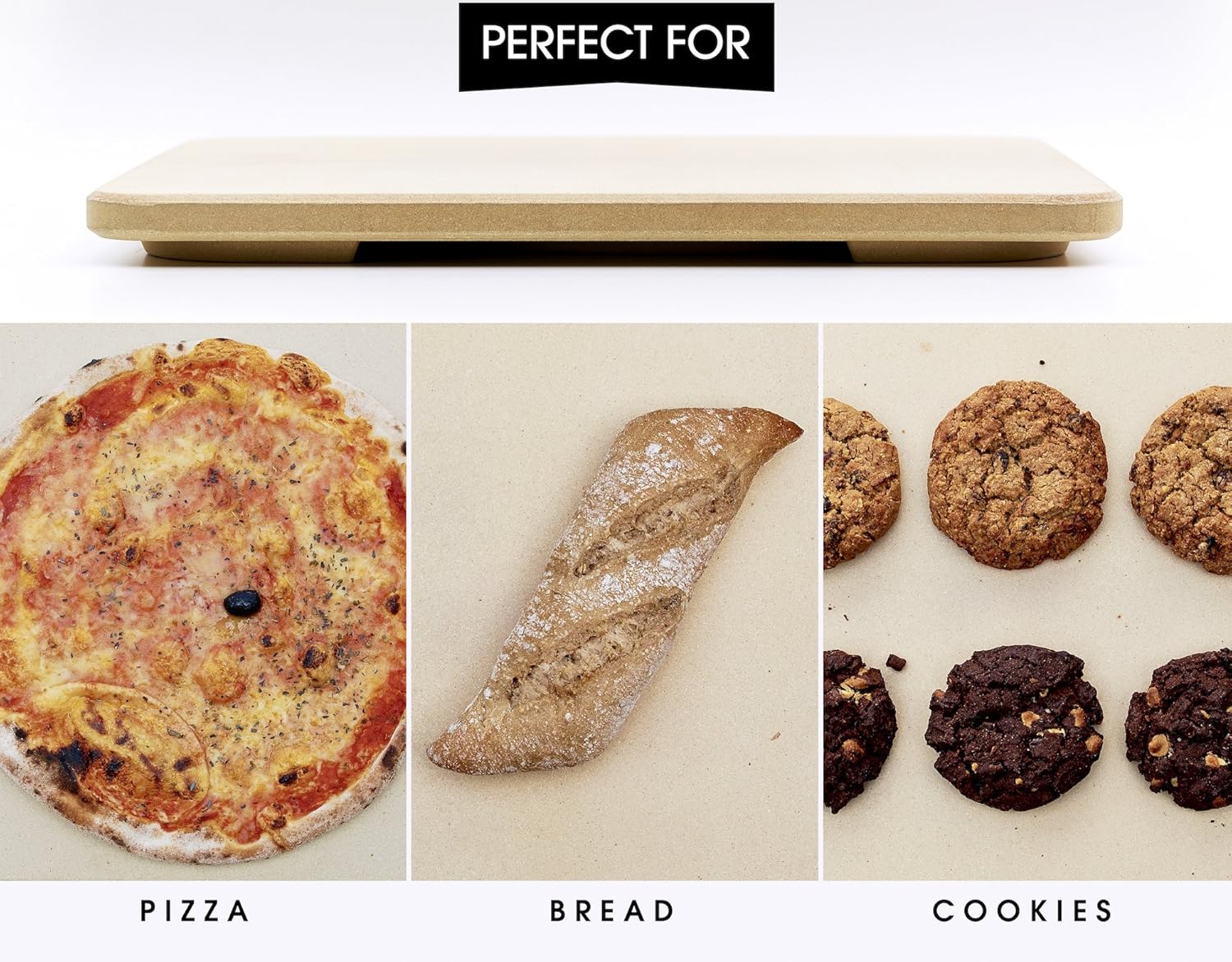 #1 Pizza Stone - Baking Stone. SOLIDO Rectangular 14"x16" - Perfect for Oven, BBQ and Grill: Kitchen & Dining