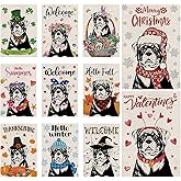 Seasonal Garden Flags Rottweiler Double Sided Flags Set of 11 Holiday Farmhouse Indoor Outdoor Yard Lawn Christmas Gifts Decorations 12.5x18 Inch