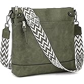 TANTOMI Vegan Leather Crossbody Bags for Women Hobo Travel Purse with Guitar Strap Trendy Women's Handbags with 6 Card Slots