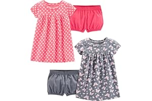 Simple Joys by Carter's Girls' 2-Pack Short-Sleeve and Sleeveless Dress Sets
