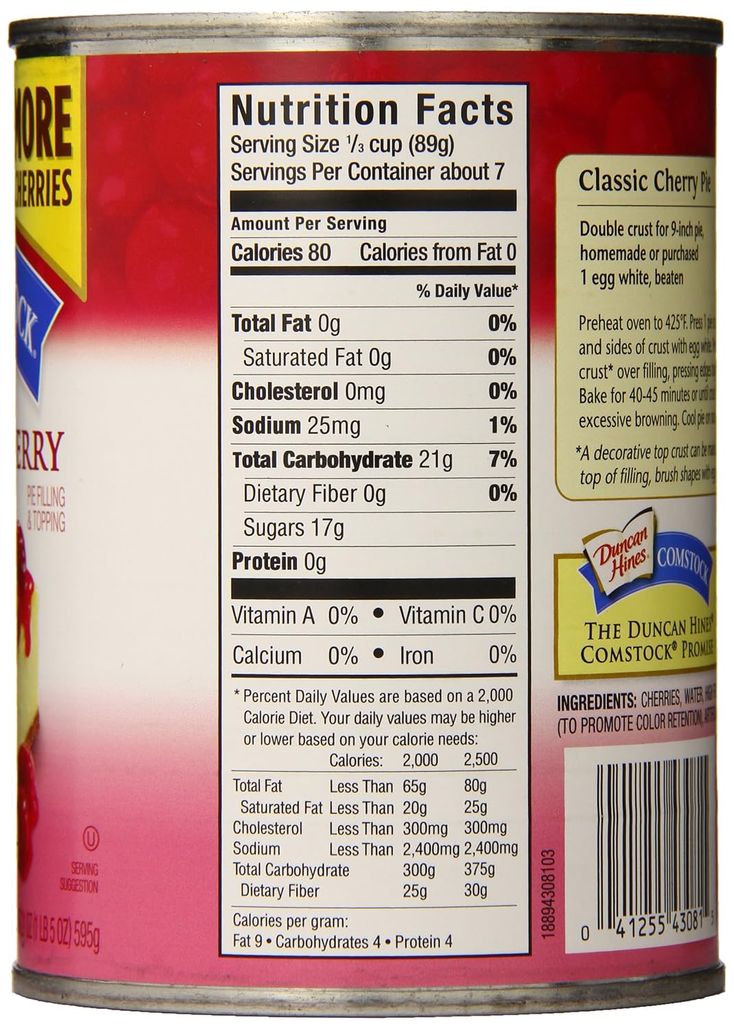 Comstock Apple Pie Filling Nutrition Facts Runners High Nutrition