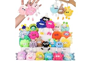 Fungi Fun 30 PCS Cute Plush Keychains Bulk – Funny Monster Stuffed Keychain, Party Favors , Classroom Prizes, Goodie Bag Fill