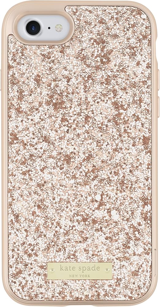 Amazon Com Kate Spade New York Wrap Case For Iphone 7 Rose Gold Exposed Glitter