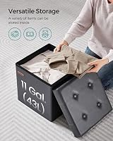 SONGMICS MAZIE Storage Ottoman 38 cm Folding Foot Rest Slate Grey LSF030G51 view 4