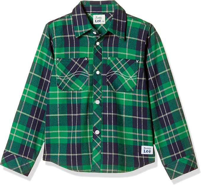 Amazon バディリー ボタンシャツ バディー リー 起毛 チェック シャツ 男の子 グリーン 110 シャツ 通販