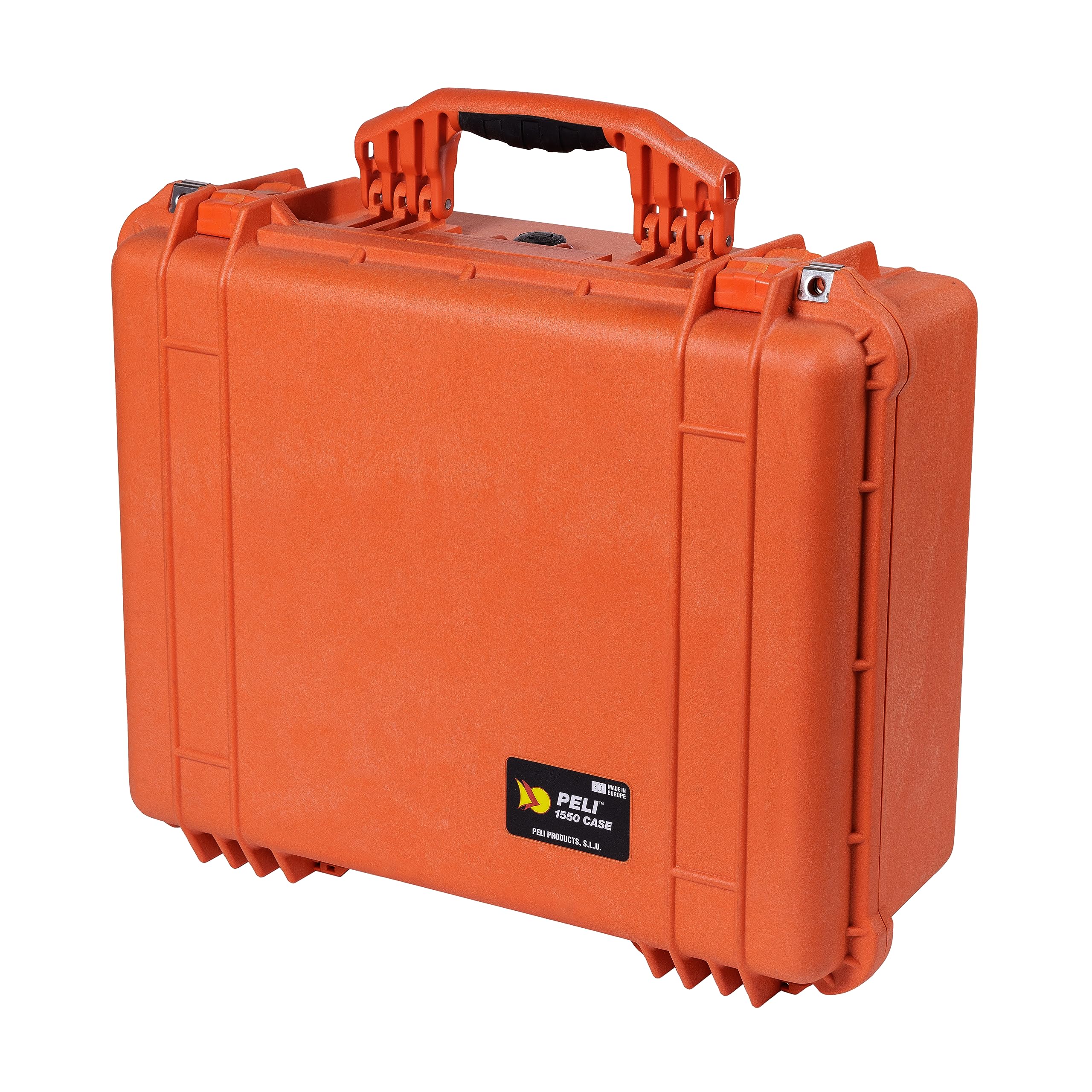 PELI 1550 Protective Shockproof Case, IP67 Watertight and Dustproof, 61L Capacity, Made in Germany, With Customisable Foam Insert, Orange