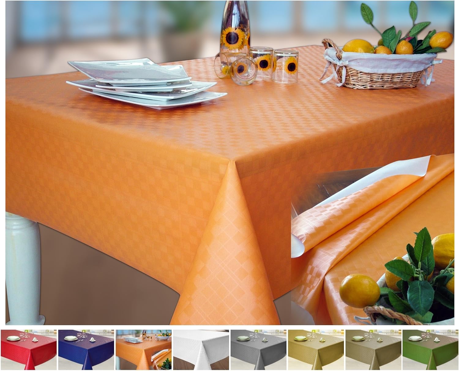 PVCTischdecke, einfach zu reinigen, Blumendesign, Wachstuch