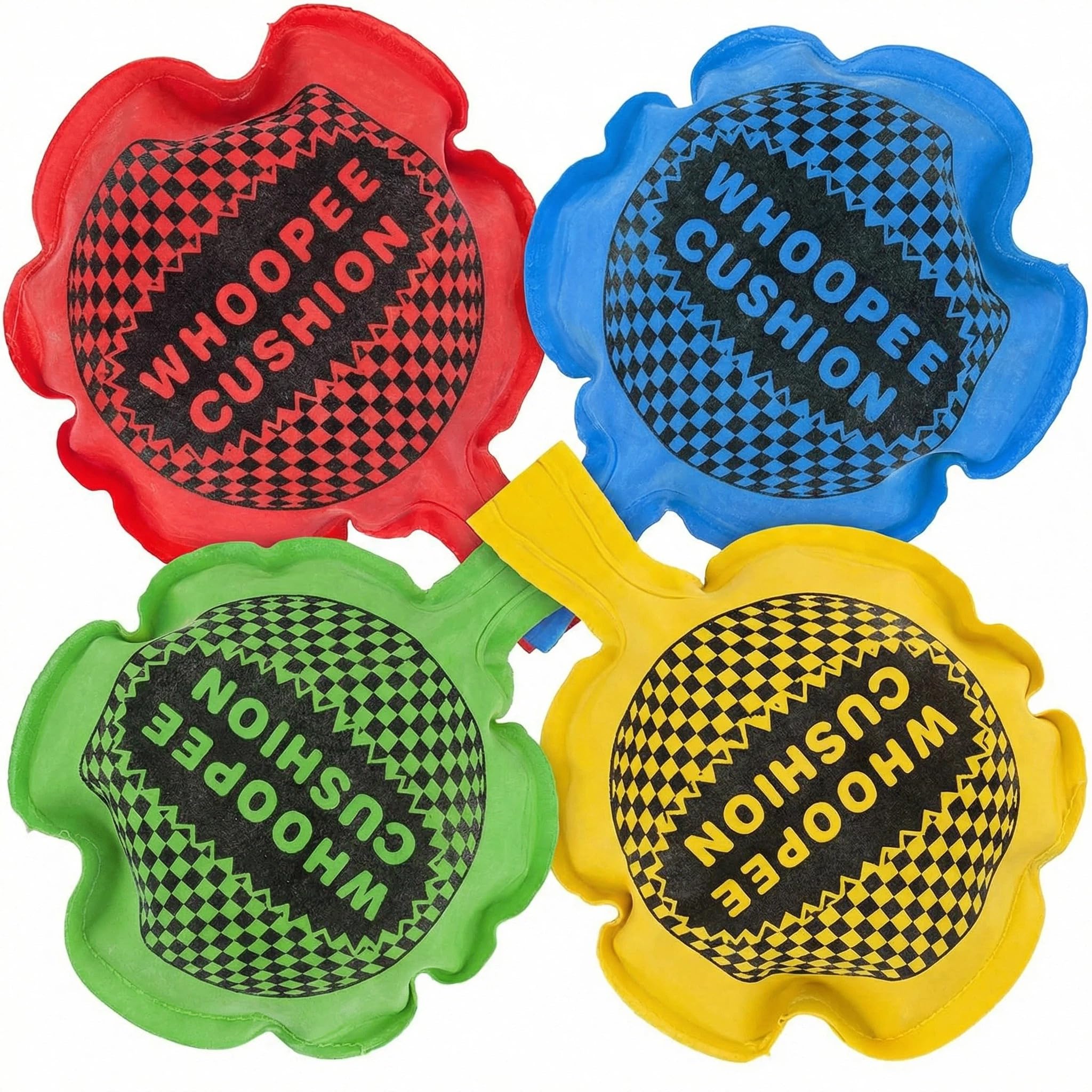 4 Pcs Self-Inflating Whoopee Cushion,RARITYLL Classic Fart Sound Prank Cushion with Random Colors, Practical Joke Toy for Party Office Family Fun, Prank Kit for Kids Adults