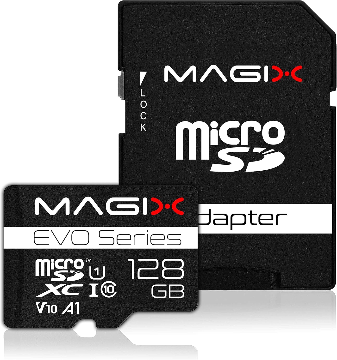 Magix MicroSD Card EVO Series Class10 V10 + SD Adapter , Read Speed Up to 80 MB/s (128GB)