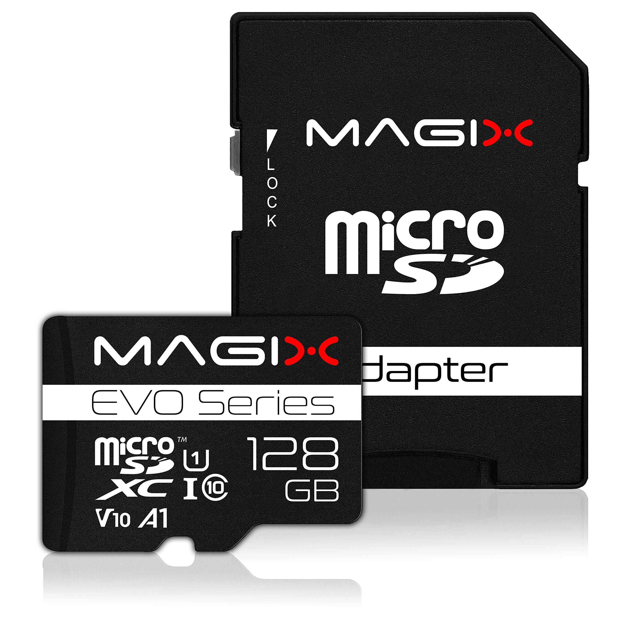 Magix 128GB microSD Card Class10 V10 U1, Read Speed Up to 80 MB/s, EVO Series (SD Adapter Included)