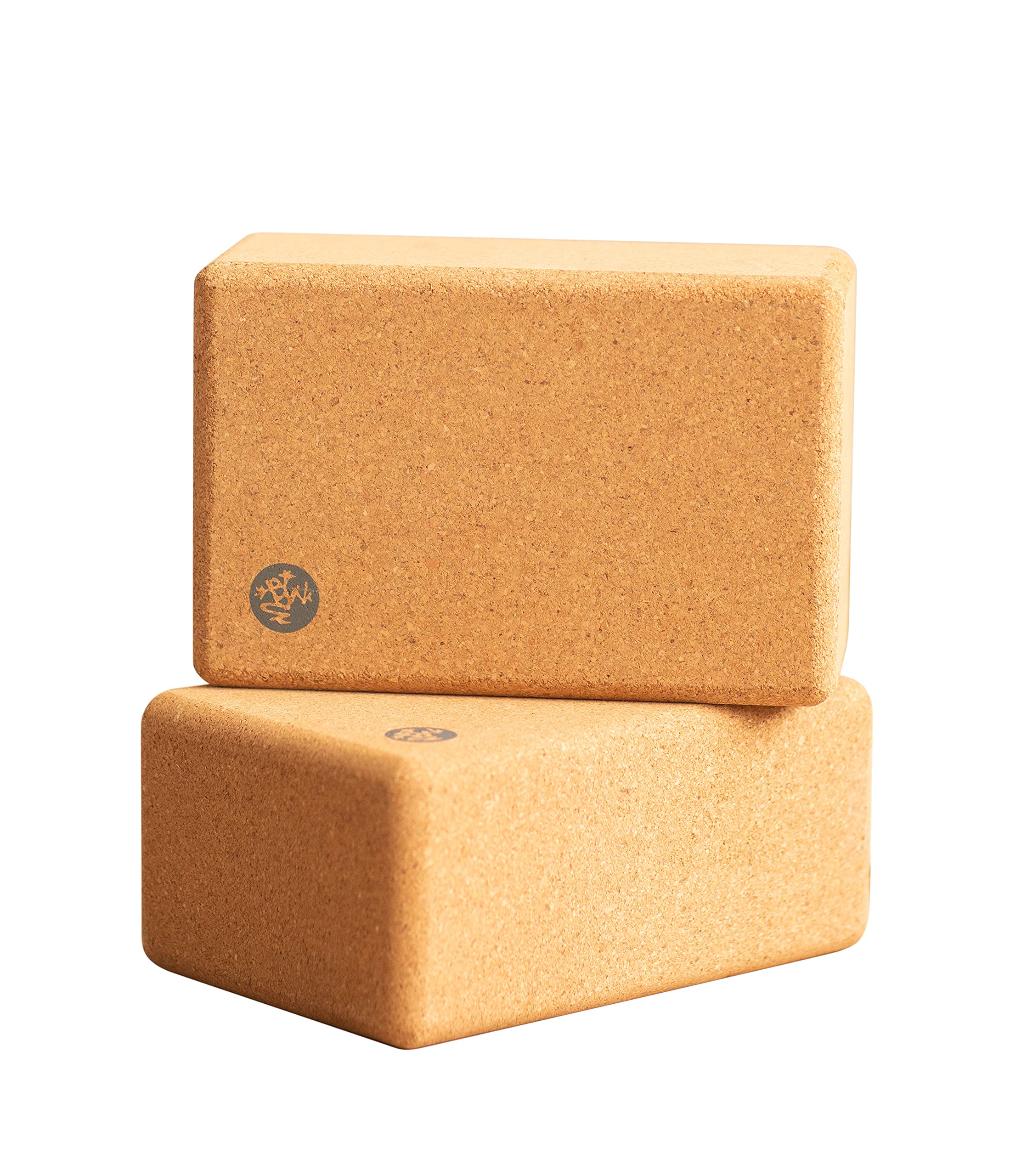 Manduka Yoga Cork Block - Yoga Prop and Accessory, Good for Travel, Comfortable Edges, Lightweight, Extra Firm Cork, 4" x 6" x 9" (10 x 15 x 22.5 cm) (Pack of 2) Image