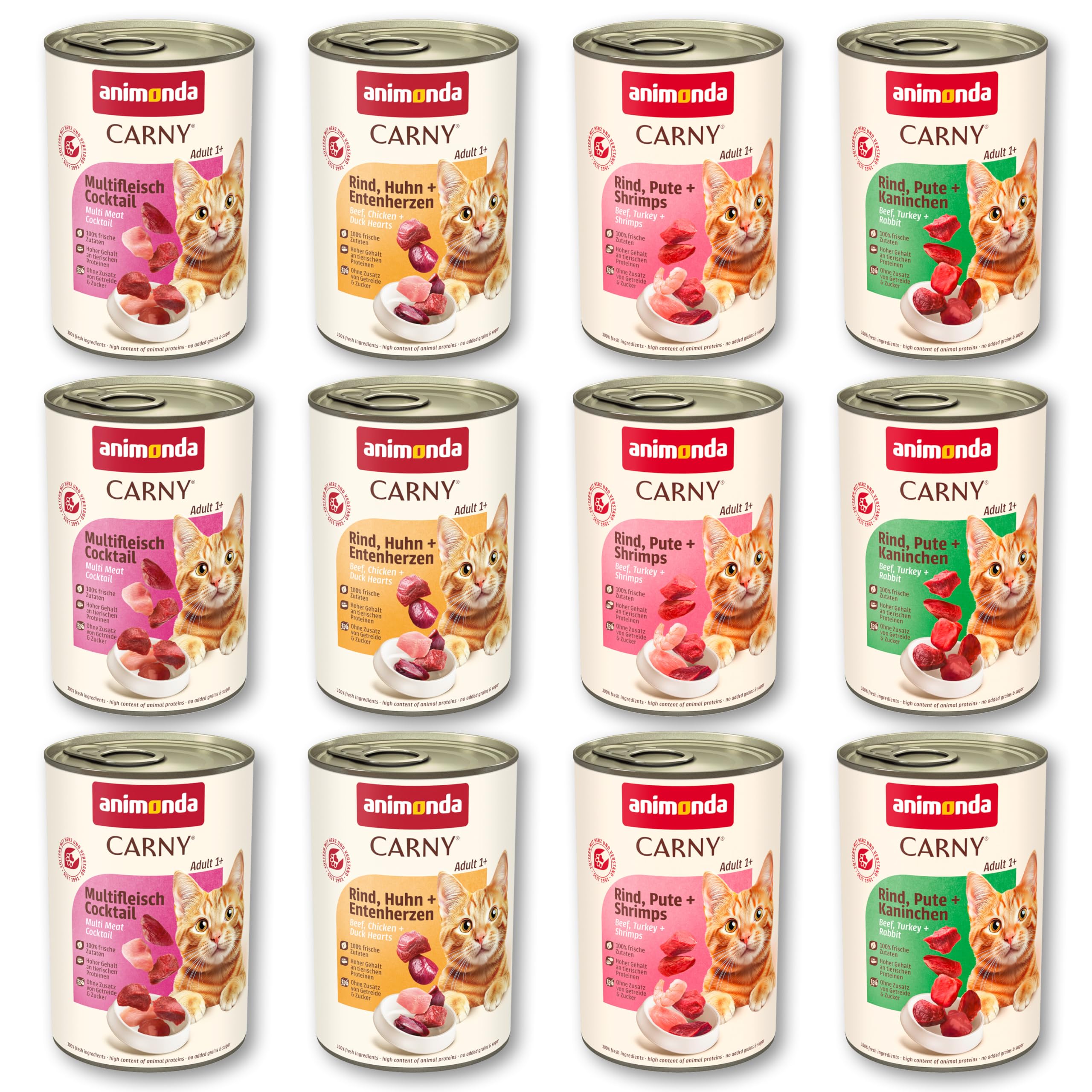 animonda Carny Adult cat food, wet food for adult cats, mix 2, 12 x 400g