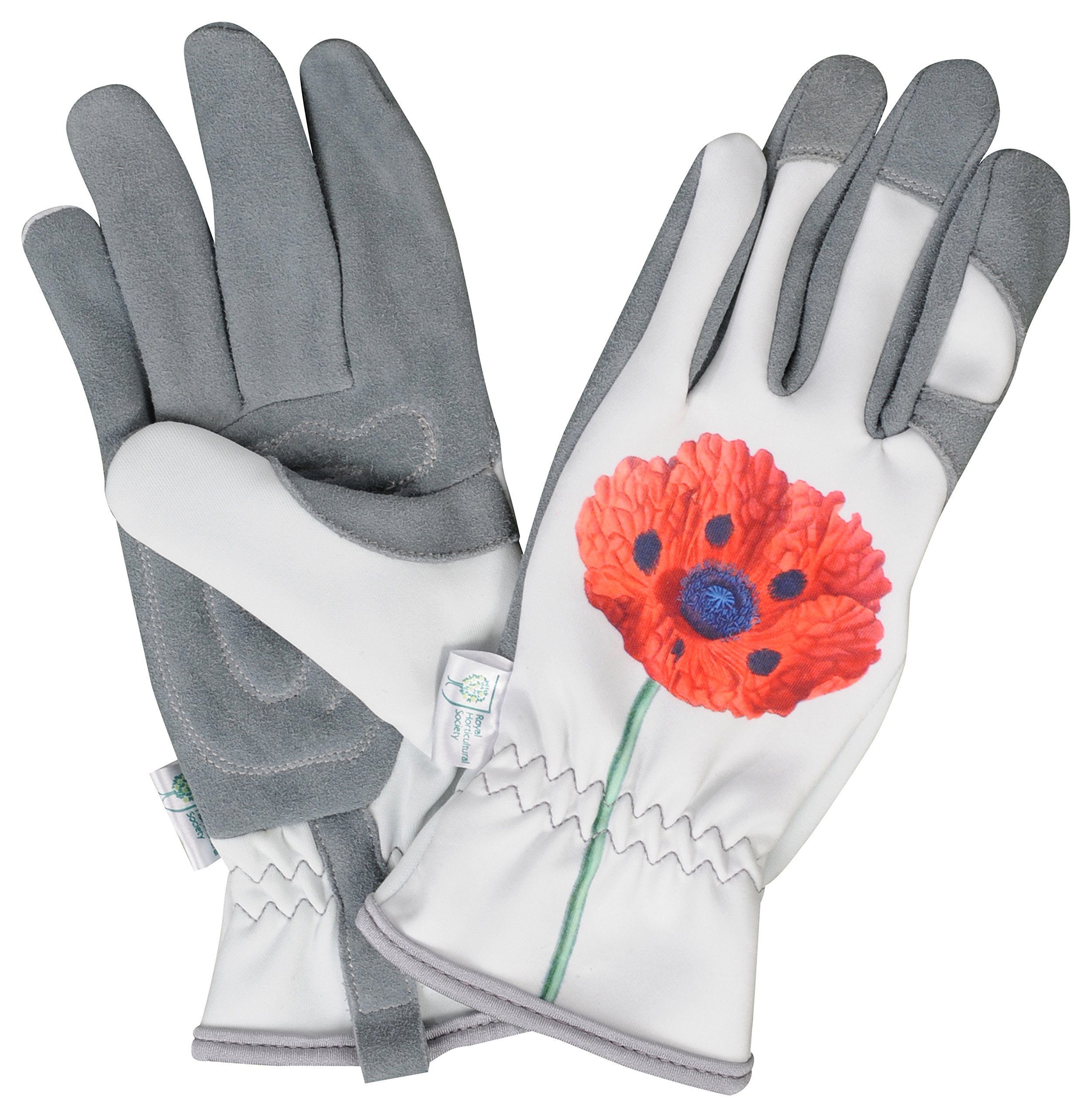 Gold Leaf RHS COLLECTION CHELSEA Ladies Comfortable Deerskin Leather Gardening Gloves Red Poppy- Great Gift