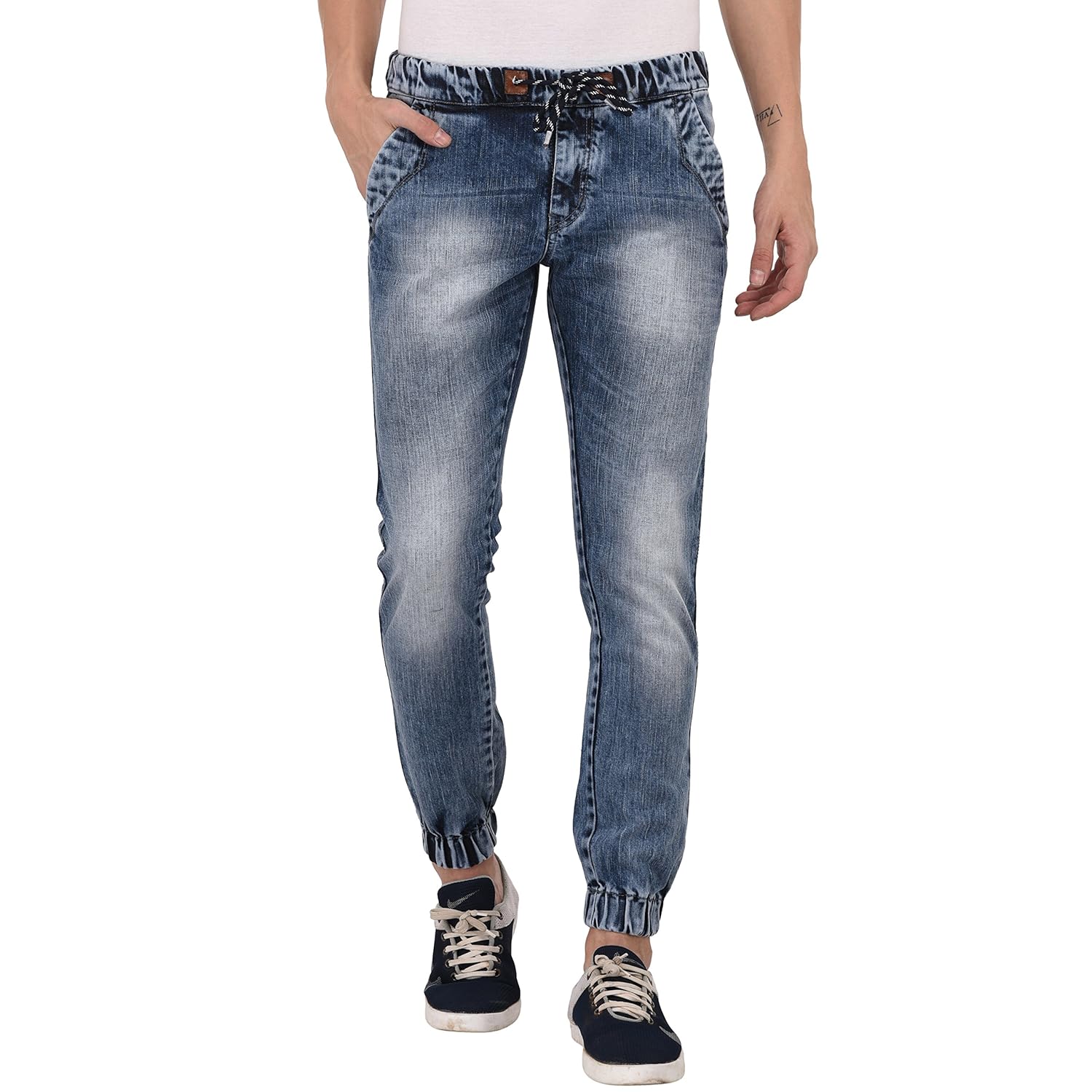 studio nexx men's light blue slim fit jogger jeans