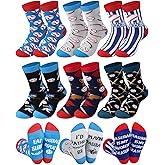 Haysandy 6 Pairs Novelty Sports Socks for Boys Kids Athletic Crew Sock for 8-12 Kids Gift