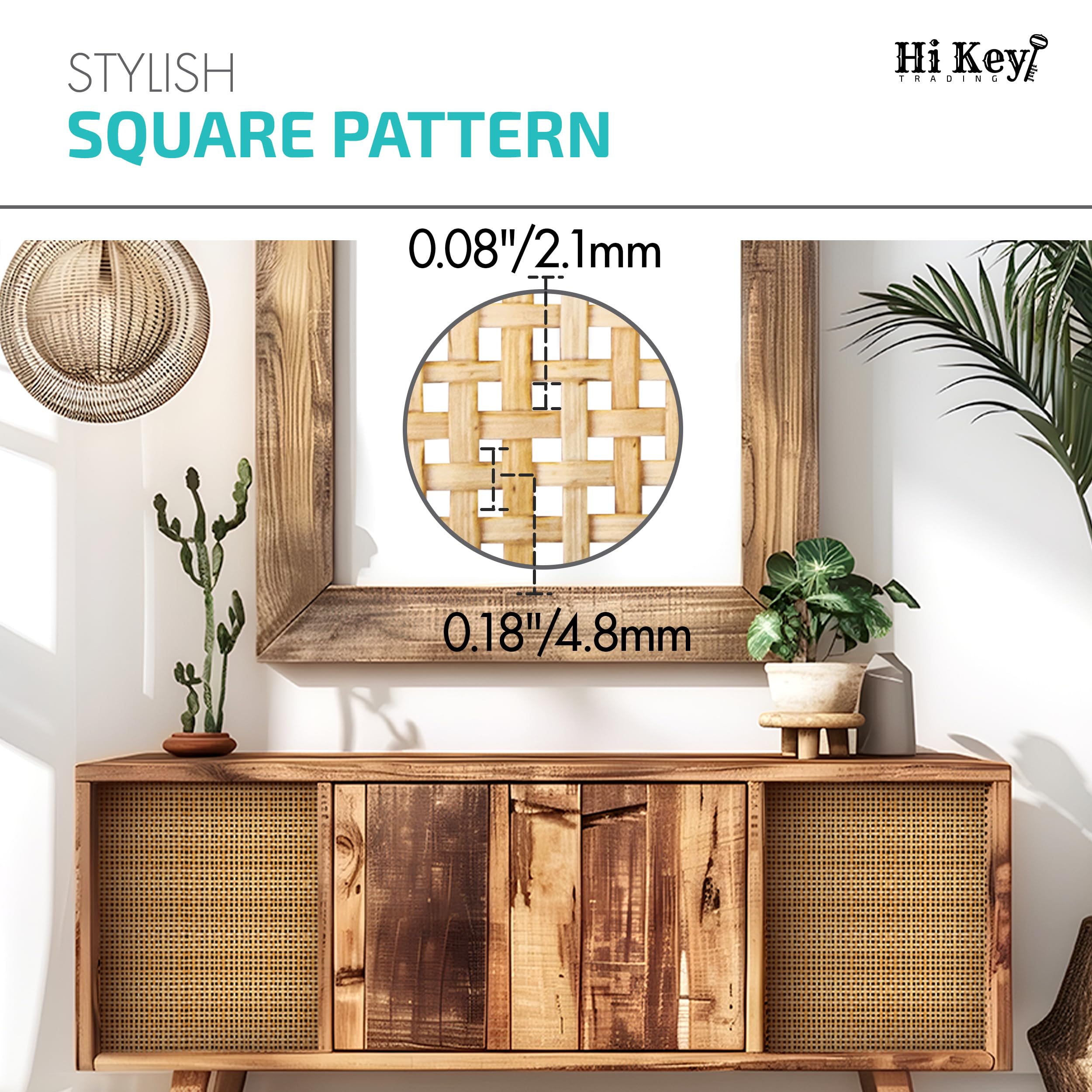 Square Rattan Cane Webbing Roll 24