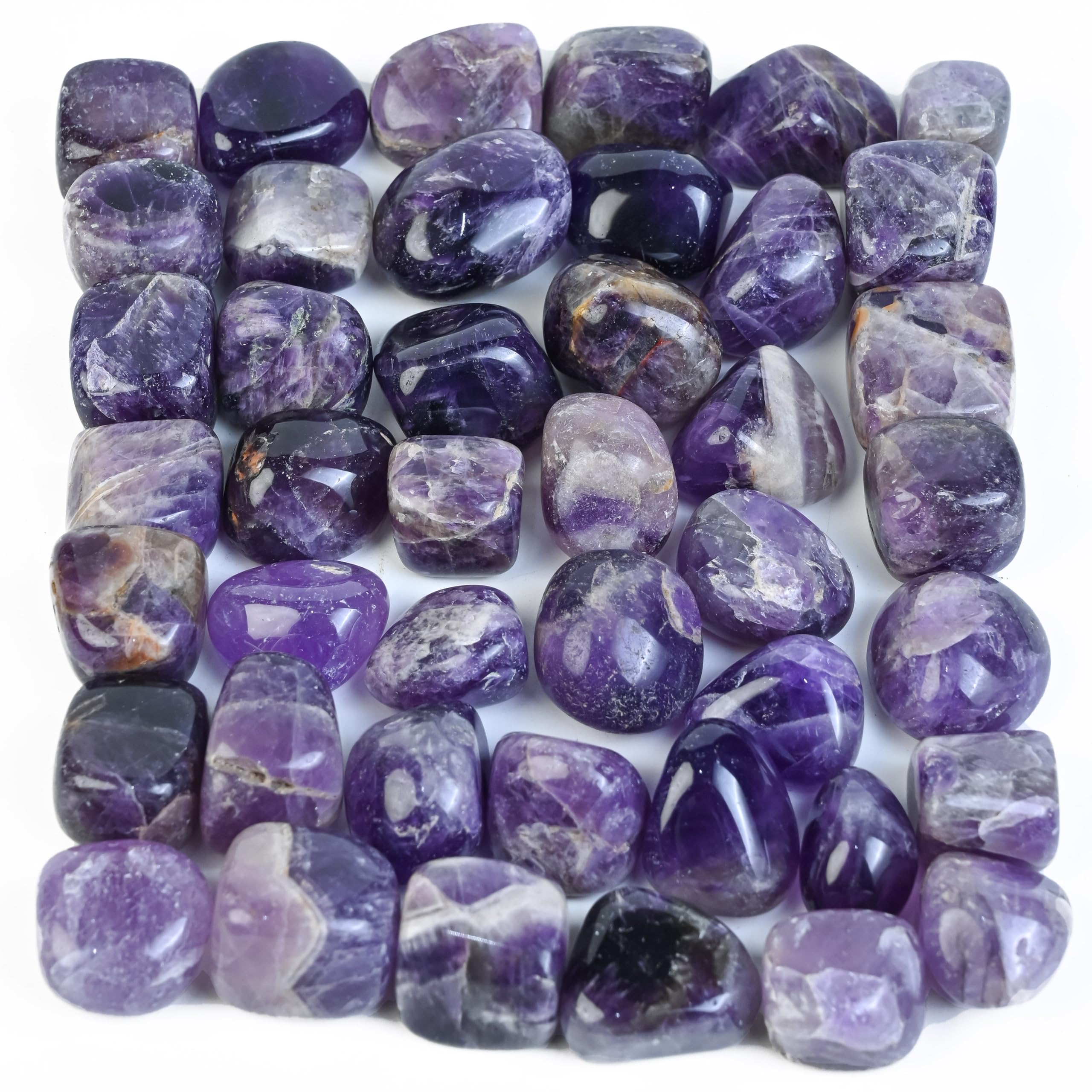Crocon® 1LB Amethyst tumbled stones and Crystals bulk 2000+ Carats natural Crystal Kit for Reiki Healing Crystal Polished, tumble stones, Chakra Balancing, Reiki Gift, Home Decor Size : 20mm