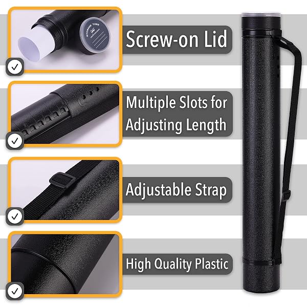 MR. PEN- POSTER TUBE, 2 PACK, BLACK AND BLUE, EXTENDABLE POSTER TUBE WITH STRAP, POSTER CARRYING CASE, TELESCOPING TUBE, ART & POSTER TRANSPORT TUBES, POSTER TUBES FOR STORAGE, POSTER HOLDER TUBE