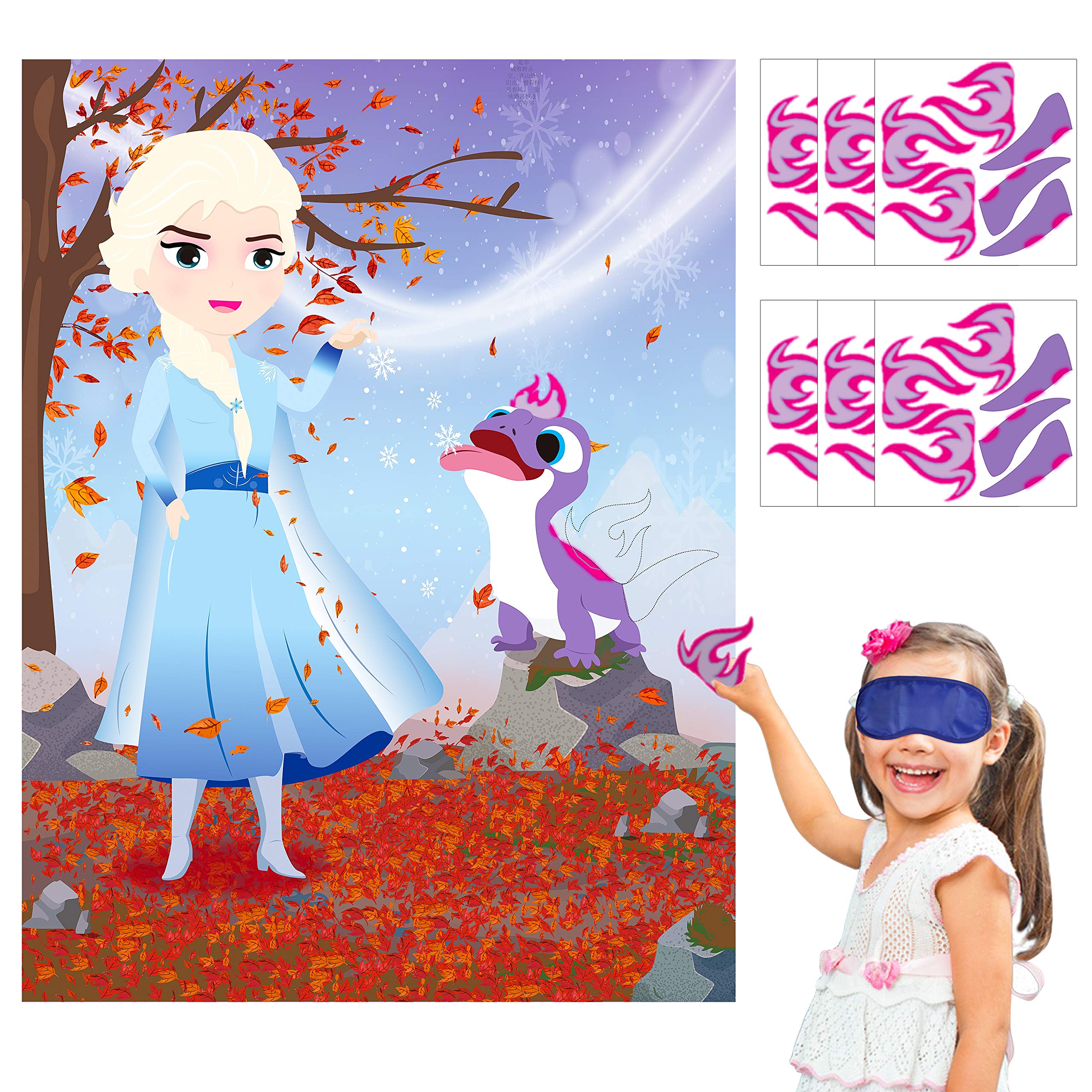 Buy Ticiaga 36pcs Frozen 2 Bruni Kids Party Stickers Game, Pin The Tail