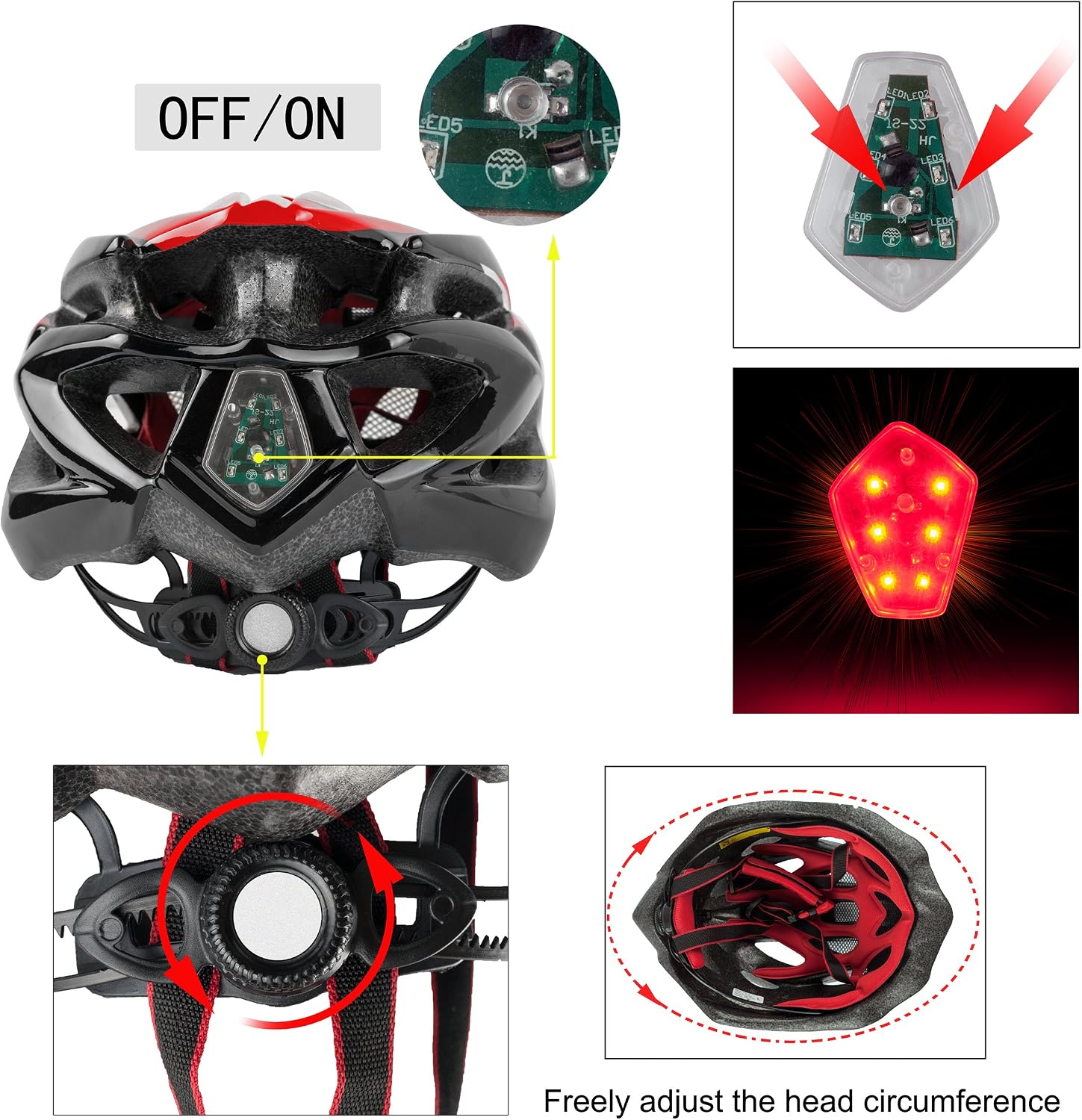 Shinmax Bicycle Helmet with Safety LED Light - Image 5