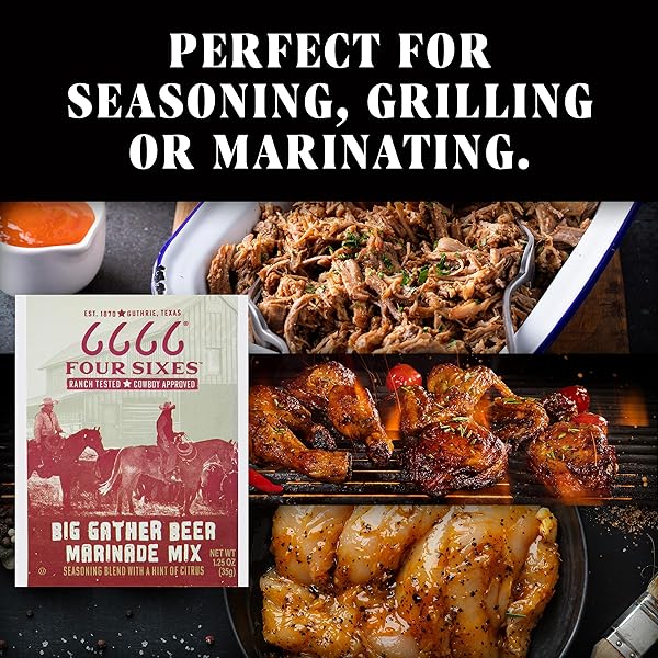 6666 FOUR SIXES BIG GATHER BEER MARINADE MIX, 1.25 OUNCE