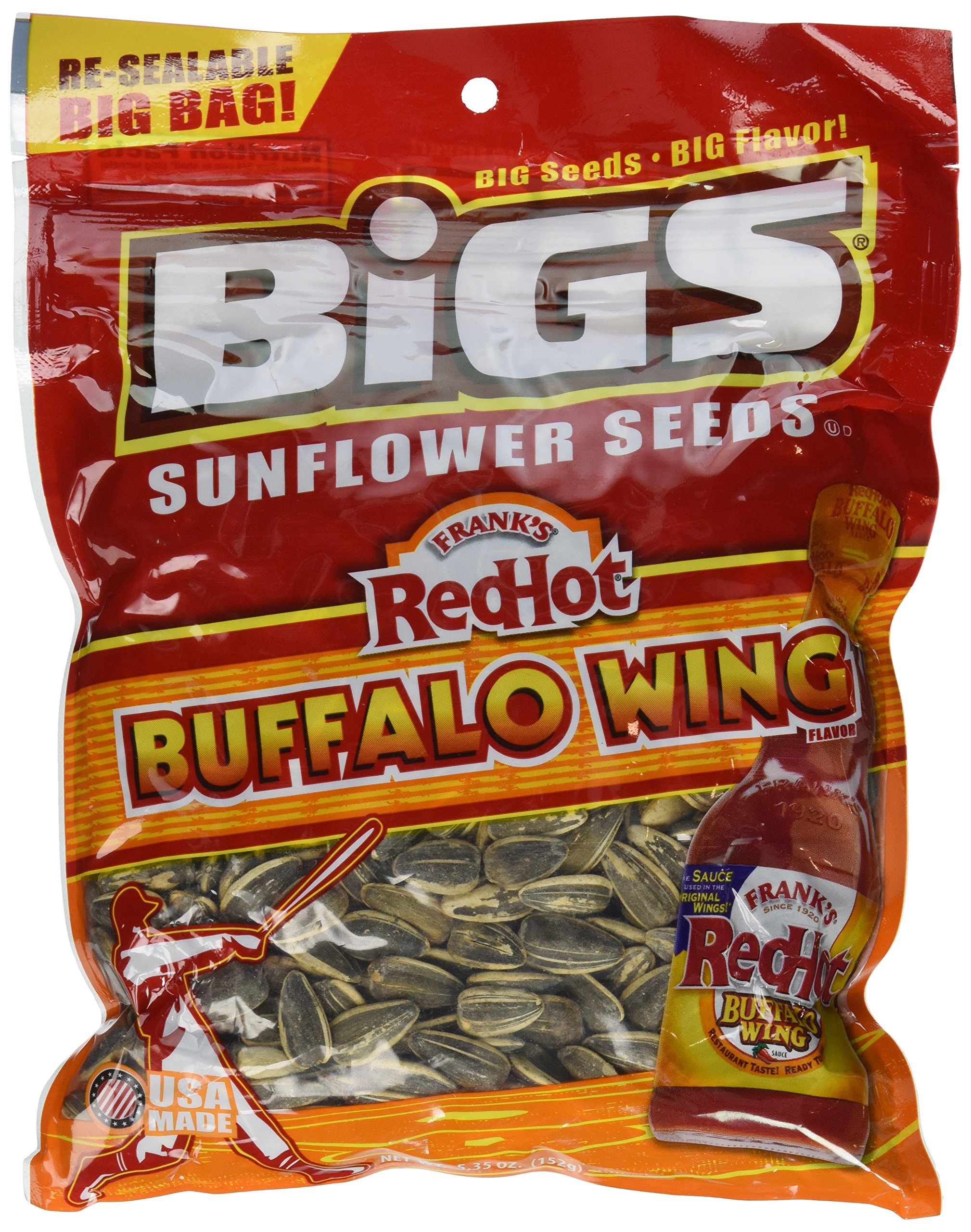 Bigs Frank'S Hot Buffalo Wing Sunflower Seed, 5.35-Ounce (Pack Of 3) (616913909998)