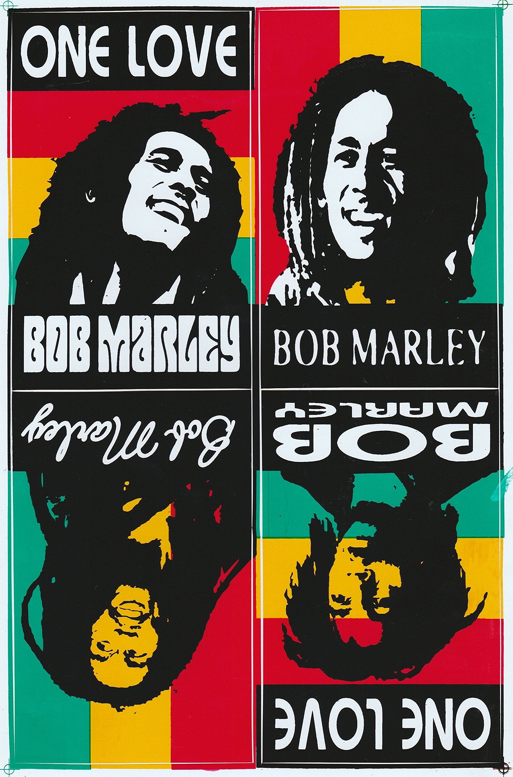Bob Marley Sticker / Sticker Sheet with 4 Stickers "One Love"