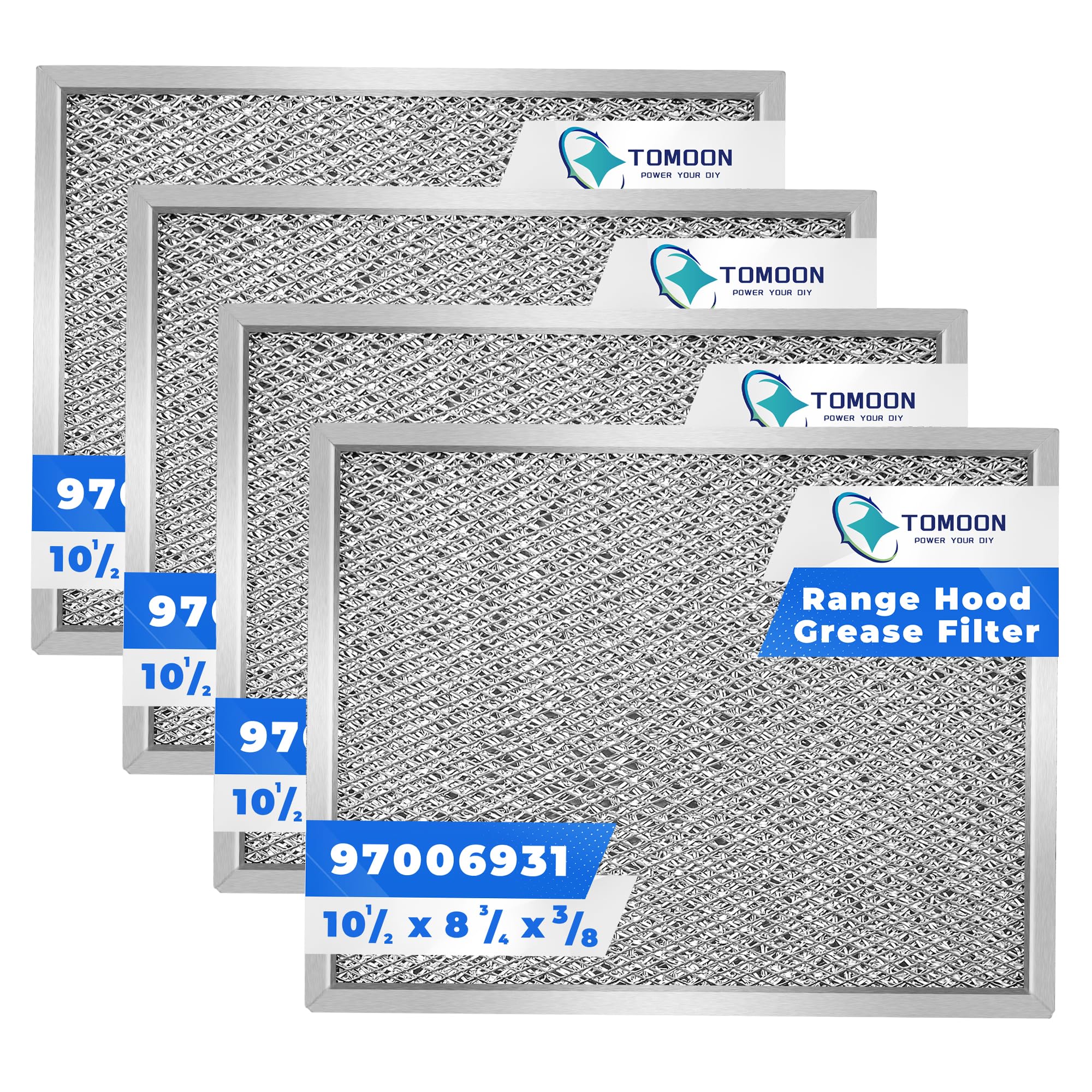 Photo 1 of TOMOON S97006931 Range Hood Filter 10.5 x 8.75 for Bro.an Nu.tone BP29 NY NV Series range hood replacement filters 97006931,Replaces 1172137,88150, 99010121,C88150,K7589000,S5-3078,S88150 4-pack