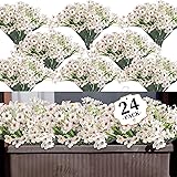 ColoPlay 24 White Bundles Artificial Flowers for