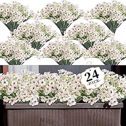 ColoPlay 24 White Bundles Artificial Flowers for
