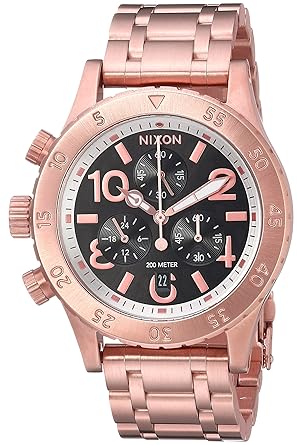 Nixon Womens 38-20 Chrono Quartz Stainless Steel Watch, Color:Rose Gold-Toned (Model: A4042361-00)