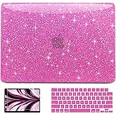 AKIT Compatible with MacBook Pro 14 inch Case Sparkly 2025-2021 M5 M4 M3 M2 M1 Pro Max A3434 A3112 A3185 A3401 A2918 A2992 A2779 A2442, [Anti-Cracking] Hard Shell Laptop Case Cover, Hot Pink