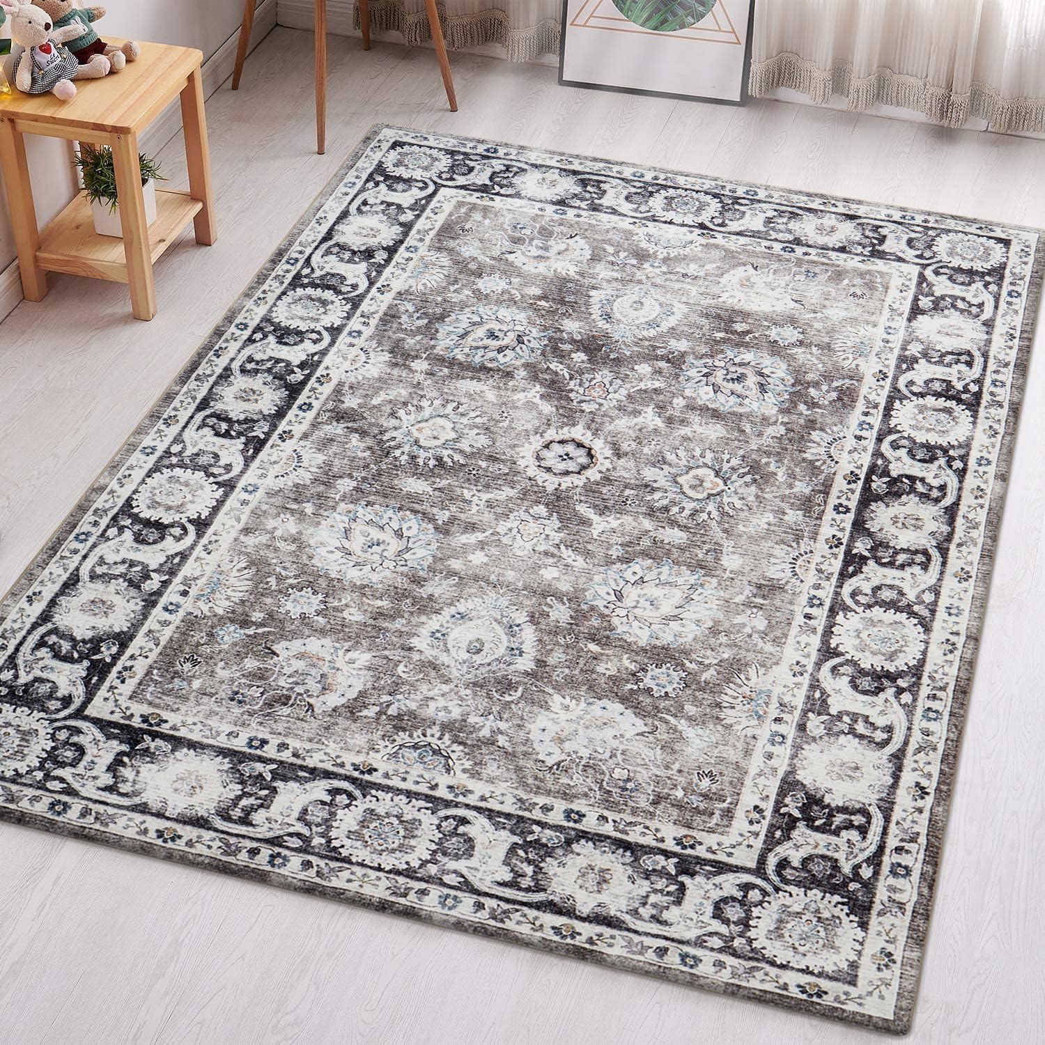 Aspire Homeware Rugs for Bedroom Living Room - Traditional Area Rugs 60x110 cm Harmony Cashmere Style Soft Short Pile Vintage Rug - Carpet for Dining Room Easy To Clean