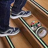 3BARCHI SHOP Glow in The Dark Anti Slip Tape for Stairs 2 Pack Safety Grip Strips 2in x 16.4ft Waterproof Non Skid Traction Tape for Indoor & Outdoor Steps Black with Bright Green Walk Caution Tape