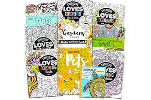 CRENSTONE Bulk Advanced Coloring Books for Adults, Teens - 10 Pc Adult Coloring Book Set | Relaxation Coloring Bundle with with Mandalas, Quotes, Meditative Designs, and More