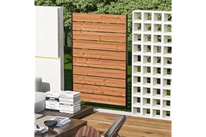 MODERN SHADE OUTDOOR LIVING SPACES Modern Shade 5' x 3' Wood Privacy Fence Screen (1 Panel) Natural Wood, Outdoor Privacy Fence Panel for Deck Balcony, Conceals Trash Cans Air Conditioner, Ultimate Fence Privacy Screen