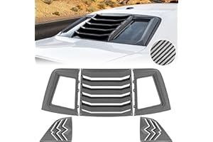 KEWISAUTO Rear & Side Window Louvers for Challenger 08-22, ABS Rear Window Louvers Windshield Sun Shade Cover GT Lambo Style for Dodge Challenger 2008-2022 Accessories （Carbon Fiber ）