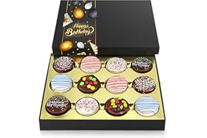 Chocolate Cookies Birthday Gift Basket for Men and Women - Gourmet Chocolate Happy Birthday treats for Food Gifts, Chocolate Gift Box by Empire Delights, 12 Count