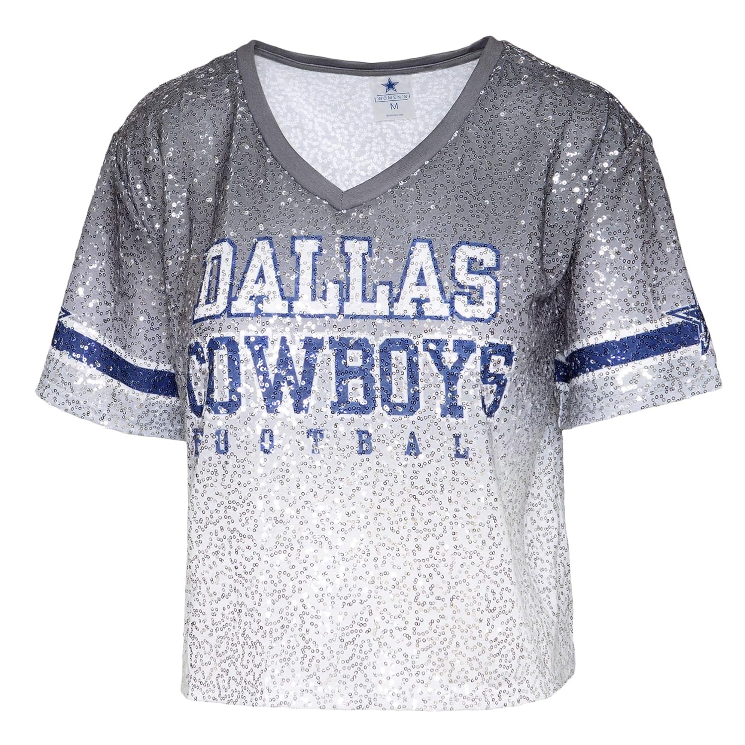 Dallas Cowboys Women's Cadence Sequin Ombre Cropped Jersey : Amazon.in: Clothing & Accessories