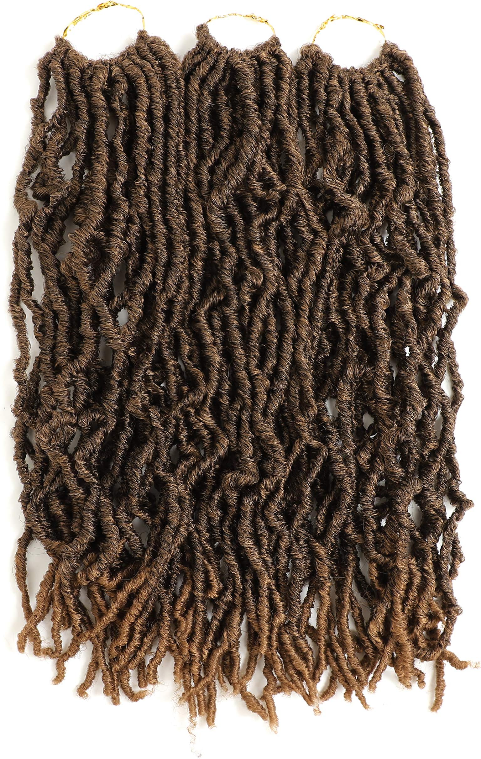 Shimei Hair 5Pcs Goddess Faux Locs Crochet Hair with Curly End 22inch Color 27 Synthetic Braiding Hair Dreadlocks Crochet Goddess Locs Synthetic Braids Hair Extensions 425gram