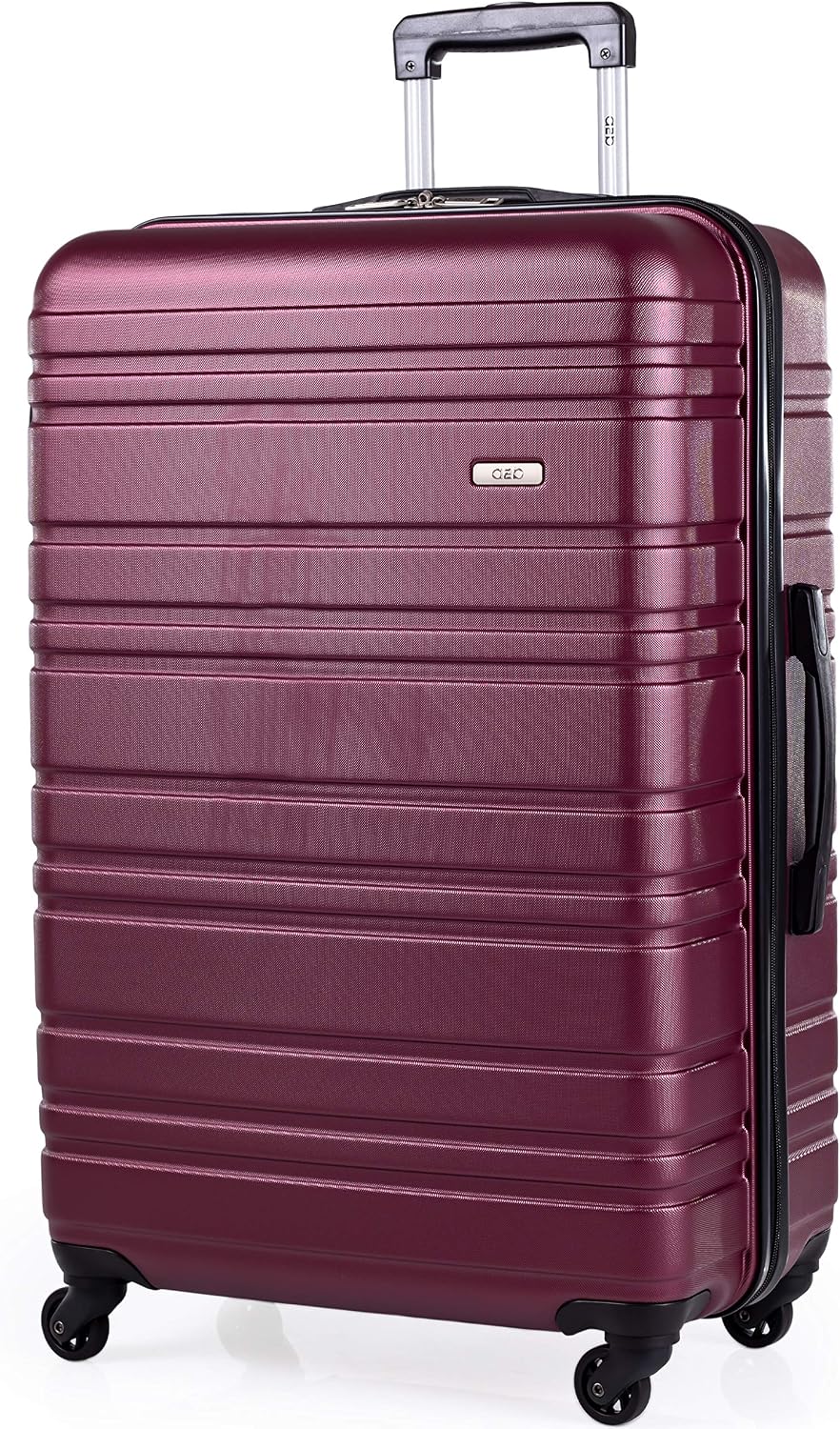 ABS Hard Shell 30 Inch Suitcase - Travel Luggage by A2B with 4 Spinner Wheels | Telescopic Drag Handle | Hard Sided Suitcases Weighing 4.3kg Cap 96L Height 76.5cm (Plum, Large)