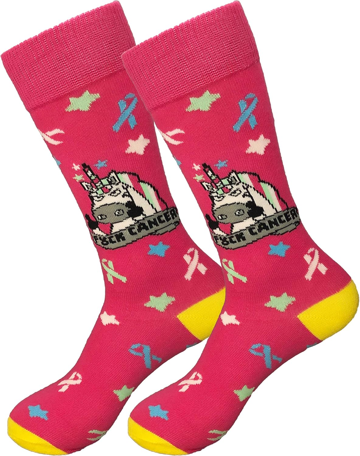 Balanced Co."Fck Cancer" Socks Cancer Survivor or Chemo